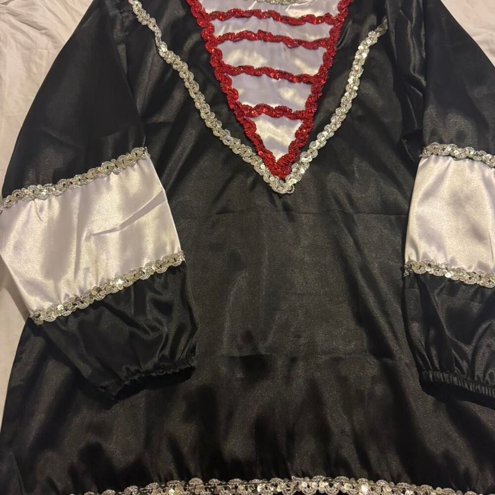Men's Sequin Dress Top Black and Red